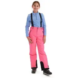 Killtec Skihose für Mädchen - Schneehosen, wasserdicht und atmungsaktiv mit 10.000 mm Wassersäule, ideal für Outdooraktivitäten im Schnee. Abnehmbare Träger und rutschfester Schneefang sorgen für perfekten Komfort.