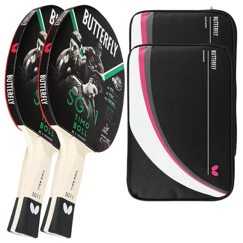 Timo Boll SG11 Tischtennisschläger Set mit 2 Hüllen von Butterfly
