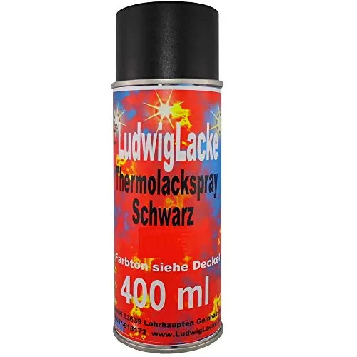 LudwigLacke Thermolack Spray 400ml Schwarz Auspuff Motor Autolack