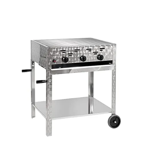 LAG Gasgrill 3-flammiger Edelstahl-Brenner 11kW - Profigrill mit 11kW Heizleistung, drei stufenlos regelbaren Edelstahl-Brennern und fahrbarem Gestell - ideal für Gastronomie und BBQ-Fans!
