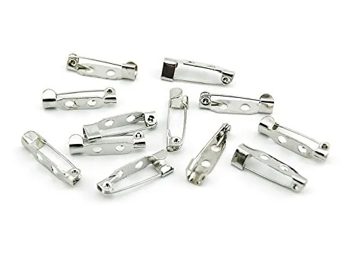 Broschennadeln Silber platiniert 20 mm von Vintageparts, DIY-Schmuck 10