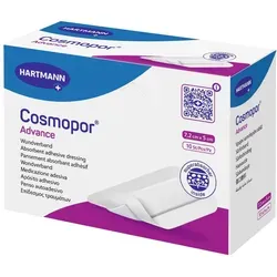 Cosmopor 9010180 Advance Wundverband - 10er Pack, selbstklebend mit hochsaugfähigem Wundkissen für optimalen Schutz und Trockenheit