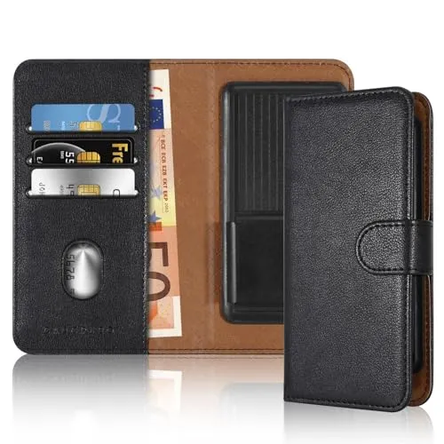 Cadorabo Klapphülle kompatibel mit Google Pixel 2-Handyhülle mit Kartenfach, 360 Grad Schutzhülle zum klappen- Flip Case Book Cover PU Leder Handytasche klappbar SCHWARZ