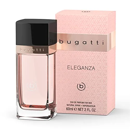 bugatti Parfüm Damen ELEGANZA EdP 60ml - Eau de Parfum für Damen, sinnlicher Duft mit eleganten Noten von Erdbeere, Cassis, Iris & Vanille – perfekt für jeden Anlass und jedes Alter.