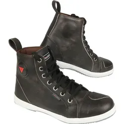 Modeka Lane Schuhe Schwarz Gr. 38 - Hochwertige Motorradstiefel - Motorradstiefel aus hochwertigem Rindleder mit verstärkten Bereichen für optimalen Schutz. Anatomische Einlegesohle und zusätzlich weiße Schnürsenkel für individuellen Stil.