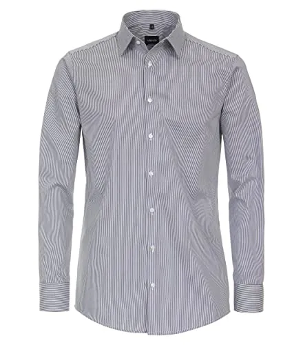 VENTI Businesshemd Gestreift für Herren, Gr. 41, Mittelblau - Elegantes Herrenhemd aus 100% Baumwolle im modernen Fit. Bügelfrei und mit stilvollem Streifenmuster – ideal für Büro und festliche Anlässe.