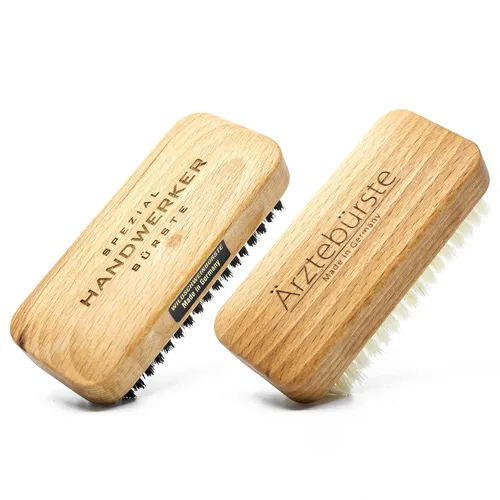 1x Handwerkerbürste + 1x Ärztebürste Waschbürste Nagelbürste Naturborsten Bürste