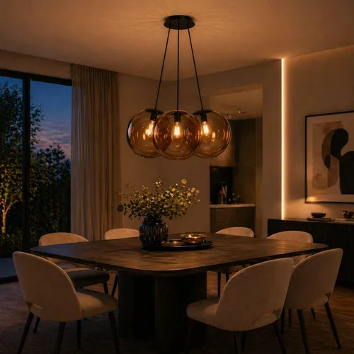 s.luce Pendelleuchte Orb Cluster 3-flammig 40cm Rauchglas - Die s.luce® Orb Cluster Pendelleuchte vereint elegantes Design mit flexibler Einsatzmöglichkeiten. Ideal für Ess- oder Wohnbereiche, individuell konfigurierbar und aus hochwertigem Glas – für stilvolles Licht in jedem Raum.