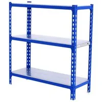 PROREGAL® Schwerlastregal BABY METAL SHARK, 90x80x30cm, Blau-Verzinkt - Schwerlastregal mit 180kg Traglast pro Ebene, ideal für Werkstätten und Lager. Schneller Aufbau in 10-15 Minuten dank einfachem Stecksystem.