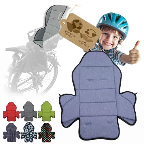 Ersatzbezug Sitzkissen Bezug [Auflage für Kinder Fahrradsitz] kompatibel mit Römer Jockey (Modell 2) (marine meliert)