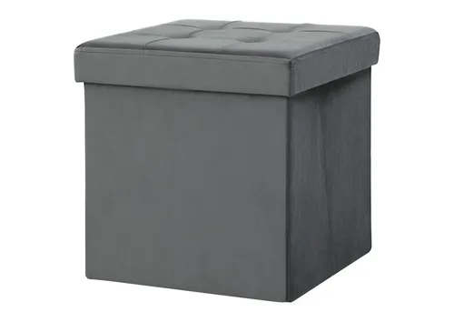 Furnicato Klappbarer Sitzhocker mit Stauraum, Grau - Praktischer Polsterhocker mit Stauraum, kompakt (38 x 38 x 38 cm) und vielseitig einsetzbar – ideal für jedes Zuhause.