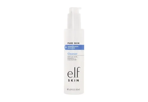 e.l.f. SKIN Pure Skin Cleanser 180 ml - Reinigungsmilch für das Gesicht, sanfte, nicht schäumende Formel mit Hafermilch und Niacinamid, ideal für empfindliche Haut und sorgt für ein erfrischtes, hydratisiertes Hautgefühl.