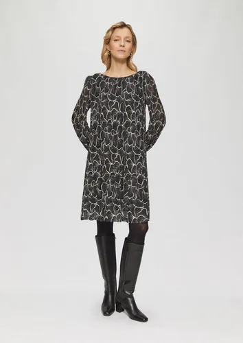 s.Oliver Plisseekleid mit Allover Print in schwarz von s.Oliver
