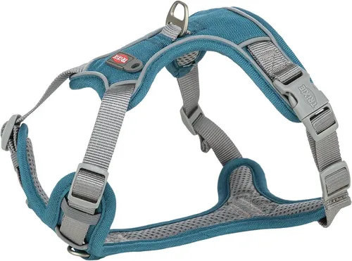 Trixie Premium Active Geschirr petrol, Größe: XS-S - Hundegeschirr für sportliche Aktivitäten, strapazierfähig und atmungsaktiv. Mit verstellbaren Gurten, Haltegriff und drei Anleinmöglichkeiten – perfekt für Outdoor-Abenteuer mit deinem Hund!