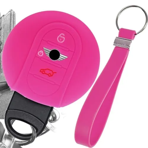 KEYLESS Schlüssel Hülle Tag Pink Kompatibel mit Mini F56 F54 F55 F57 F60 Clubman Countryman