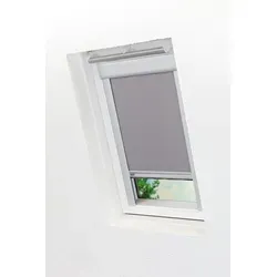 Lysel Qualitätsdachfensterrollo hellgrau für Velux - Dachfensterrollo 61.30cm x 74cm, blickdicht und mit starkem Wärmeschutz, ideal für Bildschirmarbeitsplätze und kindersicher. Einfach zu montieren mit hochwertigem Zubehör.