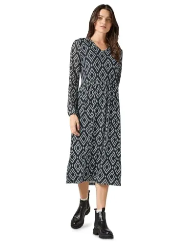 CECIL Bedrucktes Midi-Mesh-Kleid - Freizeitkleid für Damen mit grafischem Muster, ideal für den Alltag. Das Mesh-Material und der Stretchbund sorgen für perfekten Sitz und Komfort.