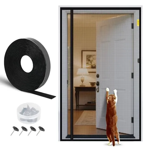 fowong Magnet Fliegengitter Balkontür 100x220cm – Reißfest und Katzenschutz