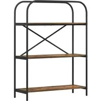 vidaXL Regal Räuchereiche 80 x 30 x 109 cm - Stylisches Holzwerkstoff Regal mit 3 Staufächern, ideal für Bücher und Deko. Robuste Stahlbeine sorgen für Stabilität und das elegante Design passt in jedes Zuhause oder Büro.
