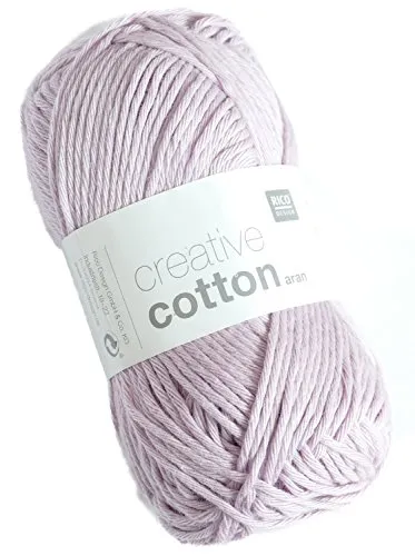 Rico Design Creative Cotton aran Häkelgarn 8-fädig 50g 85m Nadelstärke 4,0-5,0 Ganzjährig 100% Baumwolle Waschbar bis 60°C Violett