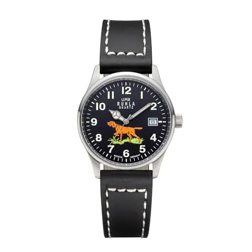 UMR GmbH Uhren Manufaktur Ruhla RUHLA-Jagd 88101 RCL88101 Herrenarmbanduhr - Herrenuhren mit elegantem Edelstahlgehäuse, schwarzem Ziffernblatt und wasserdicht bis 10 atm - ideal für Jagd- und Outdoor-Enthusiasten.