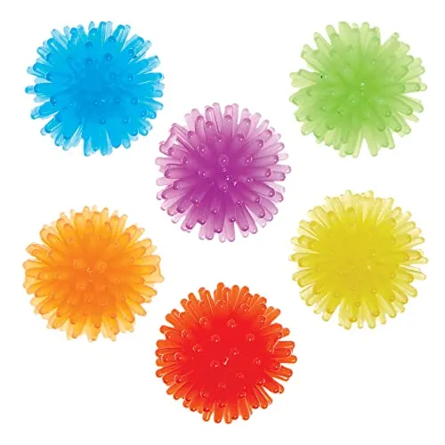 Baker Ross FX769 Regenbogenfarbene Igelbälle - 12er-Packung, Partytütenfüller für Kinder