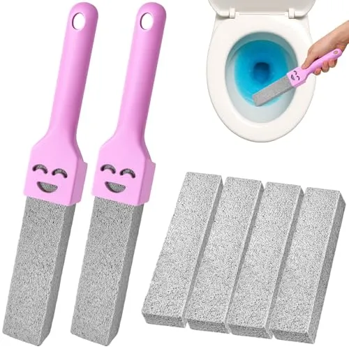 IBOPUXIU 6 Stück Pumice Stone, Wc Steine Toilette, Bimsstein Toilettenreiniger, 2 Griffe, austauschbarer Toiletten-Bimsstein, für Toiletten, Badezimmerreinigung, Pools, Toiletten, Entkalkung