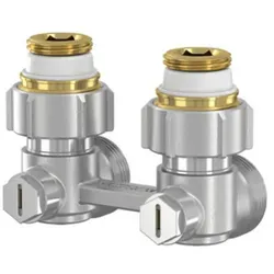 Hahnblock E1/50 Exclusiv Eckform für Heizkörper - Thermostat für Heizkörper mit 1/2