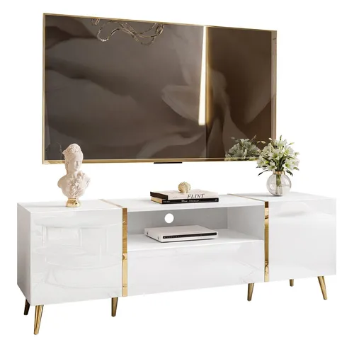 lukmebel RTV Schrank Onyx auf goldenen Beinen