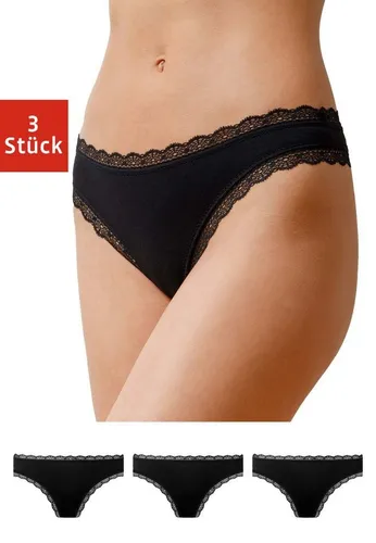 SNOCKS Tanga String Damen Unterhose (3-St., 3 Stück) mit Spitze, unsichtbar unter deiner Kleidung