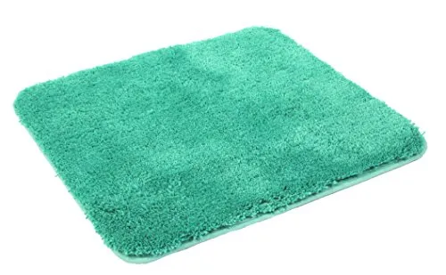 Kinzler J-10003/26 hochwertige Mikrofaser Badematte Uni ohne Ausschnitt 50x55 cm, flusenfrei, pflegeleicht, smaragd