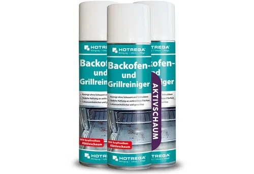 HOTREGA® Backofenreiniger Schaumreiniger 300ml - Effektiver Schaumreiniger für Backöfen und Grills. Entfernt mühelos Fett und eingebrannte Rückstände. Ideal für eine gründliche Reinigung und einfache Anwendung.