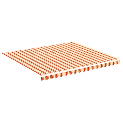 vidaXL Wasserabweisende Markisenbespannung 4x3,5m - Gelb Orange - Markisenstoff für perfekten Schatten auf Terrasse, Balkon oder im Garten. Langlebig, UV-beständig und leicht zu handhaben – idealer Ersatz für abgenutzte Markisen.