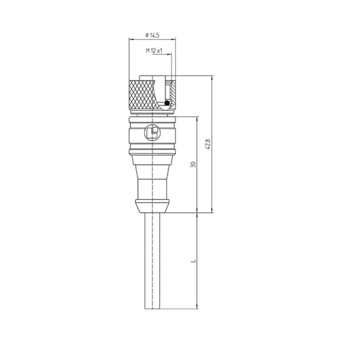 Lutronic 1065 Sensor-/Aktor-Steckverbinder, konfektioniert M12 Kupplung, gerade 2.00m Polzahl Sensoren: 4 1St.