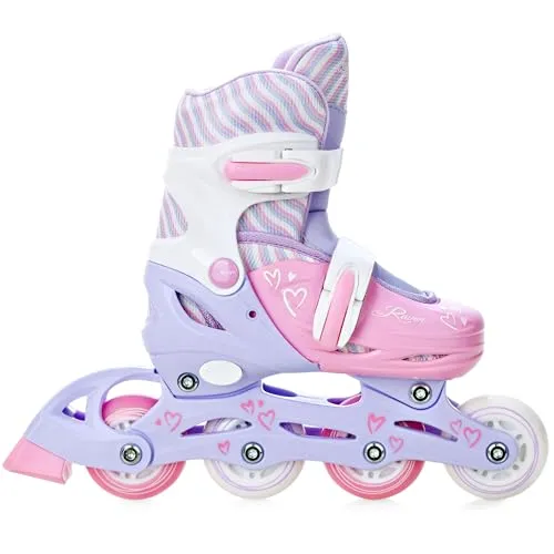 RAVEN Inline Skates Inliner für Kinder Mädchen verstellbar (Loret Lila/Pink, 30-33 (18,5cm-20,5cm))