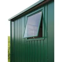 Biohort Fenster zu Gerätehaus Europa Quarzgrau-Metallic - Das Seitenwand-Element mit Metallrahmen und Ausstellfenster sorgt für Tageslicht im Gerätehaus. Fensteröffnung 50 x 58 cm. Ideal für eine helle und freundliche Atmosphäre.