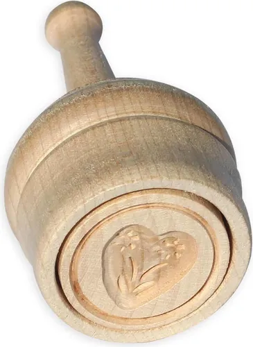 Butterdurchstoßform Stempel, 30 Gramm, Herz, aus Holz 9 cm