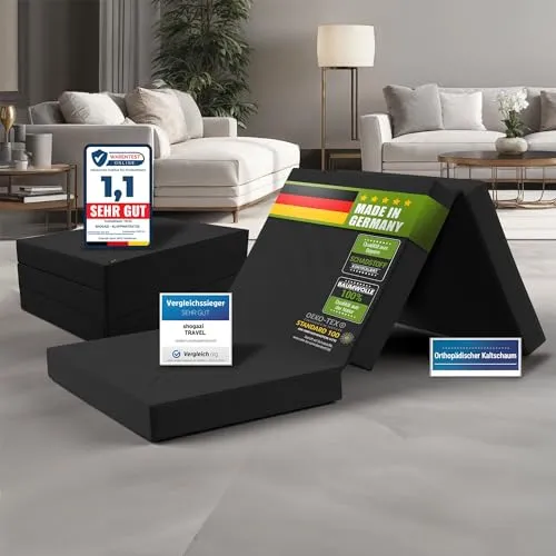 SHOGAZI Klappmatratze 110x190 cm - Vergleichssieger für ultimativen Schlafkomfort - Matratzen für gesunden Schlaf, klappbar und ideal als Gästematratze oder Reisebett, gefertigt aus orthopädischem Kaltschaum für hervorragende Liegeeigenschaften.