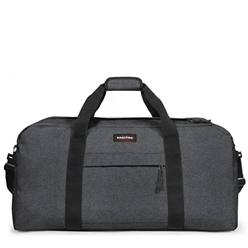 Eastpak TERMINAL + Reisetasche - 96 L in Black Denim - Reisetasche mit 96 L Volumen, robust aus 60% Nylon und 40% Polyester, ideal für Reisen mit viel Gepäck. Ausgestattet mit abnehmbarem Schultergurt und praktischen Reißverschlusstaschen.