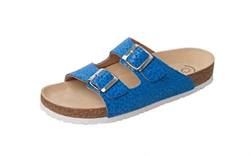 Wörishofer Weeger-Bio-Pantolette blau Leo Gr. 42