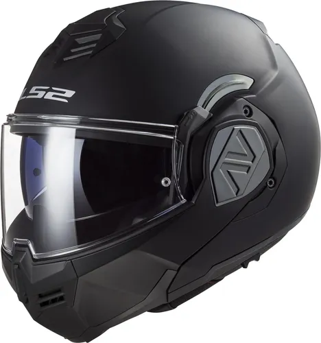 LS2 Klapphelm Motorrad ADVANT SOLID Matt Black XS - Motorradhelm mit modularer Funktionalität und hoher Sicherheit dank KPA-Schale und Multi-Density-EPS für optimalen Schutz bei nur 1700 g. Doppelte Homologation für Jet und Integral, ECE 22.06 zertifiziert.