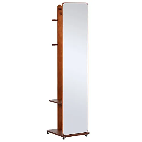 HOMCOM Standspiegel mit Rollen in blau von HOMCOM