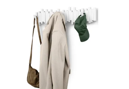 Umbra Wandgarderobe Sticks Multi Hook weiß - Moderne Garderobe mit 8 klappbaren Haken für optimalen Stauraum. Ideal zum Organisieren und Dekorieren Ihres Zuhauses. Ein einzigartiges Design, das funktional und stilvoll ist.