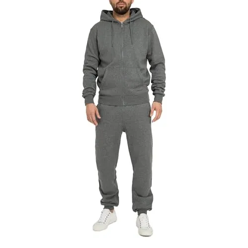 Basisstoff Laufkumpel Herren Jogging Anzug Dunkelgrau Gr. M - Bequemer Baumwoll-Jogginganzug für Herren in Dunkelgrau. Ideal für Sport und entspannte Abende. Atmungsaktives Material sorgt für hohen Tragekomfort und Flexibilität.