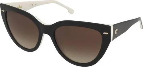 Carrera 3017/S 80S Black White Damen Sonnenbrille - Elegante Cat-Eye Sonnenbrille in Schwarz mit braunen Verlaufsgläsern, ideal für ovale und rechteckige Gesichtsformen. Erhältlich mit individuellen Gläsern für perfekten Tragekomfort.