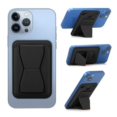 TTPSRY Kompatibel mit MagSafe Wallet Leder Kartenhalter Magnetische Geldbörse mit Verstellbarem Ständer Ultra Slim Magnetisches Wallet für iPhone 16/15/14/13/12 Serie