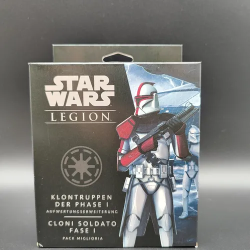 Fantasy Flight Games - Star Wars: Legion - Klontruppen der Phase I Erweiterung - Gesellschaftsspiel mit 4 hochdetaillierten Klontruppen-Miniaturen und neuen Aufwertungskarten für spannende Schlachten im Star Wars-Universum.