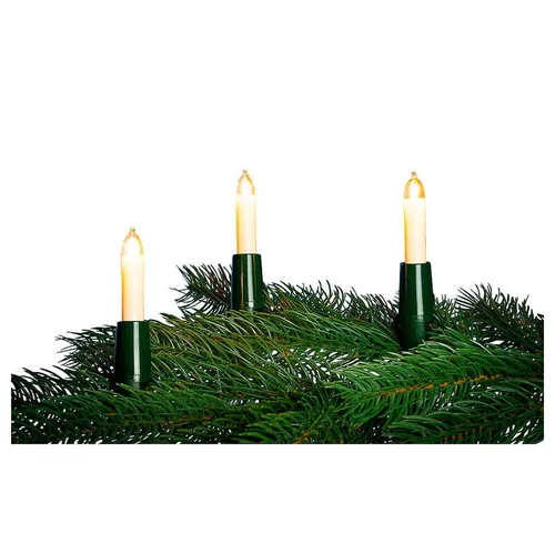 NARVA Schwibbogenkette mit 7 Kleinschaftkerzen - Weihnachtsbeleuchtung mit 7 hochwertigen weißen Minischaftkerzen, ideal für Schwibbögen. Inklusive Ersatzlampe und 12cm Fassungsabstand für gleichmäßige Beleuchtung.