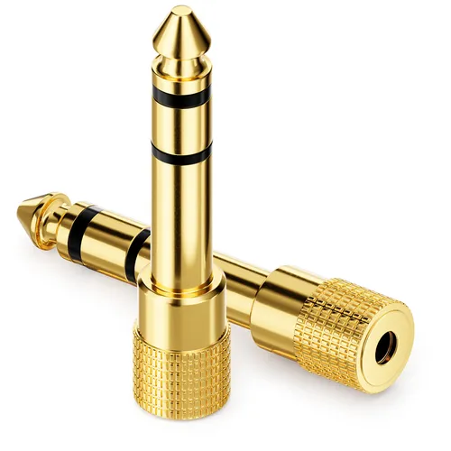 2x 6,3mm Stereo Audio Klinken Adapter Stecker Kupplung 6,35mm zu 3,5mm Klinke