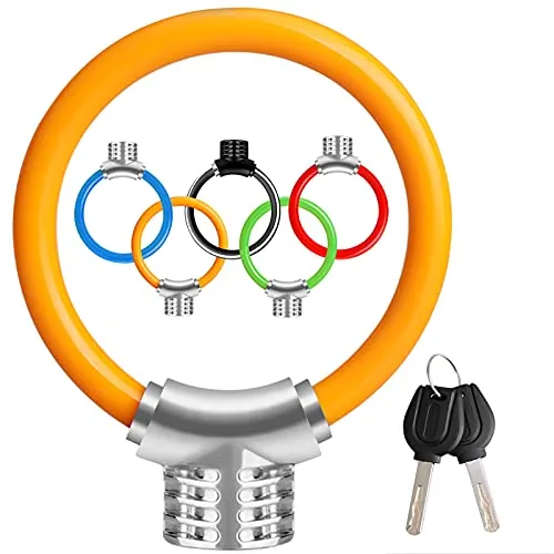 Fahrradschloss,klein,tragbarer Ring,Sicherheit,Diebstahlschutz,manipulationssicher, Scherwiderstand,verdicktes Stahlkabel,Legierung,reflektierende Streifen (OG)